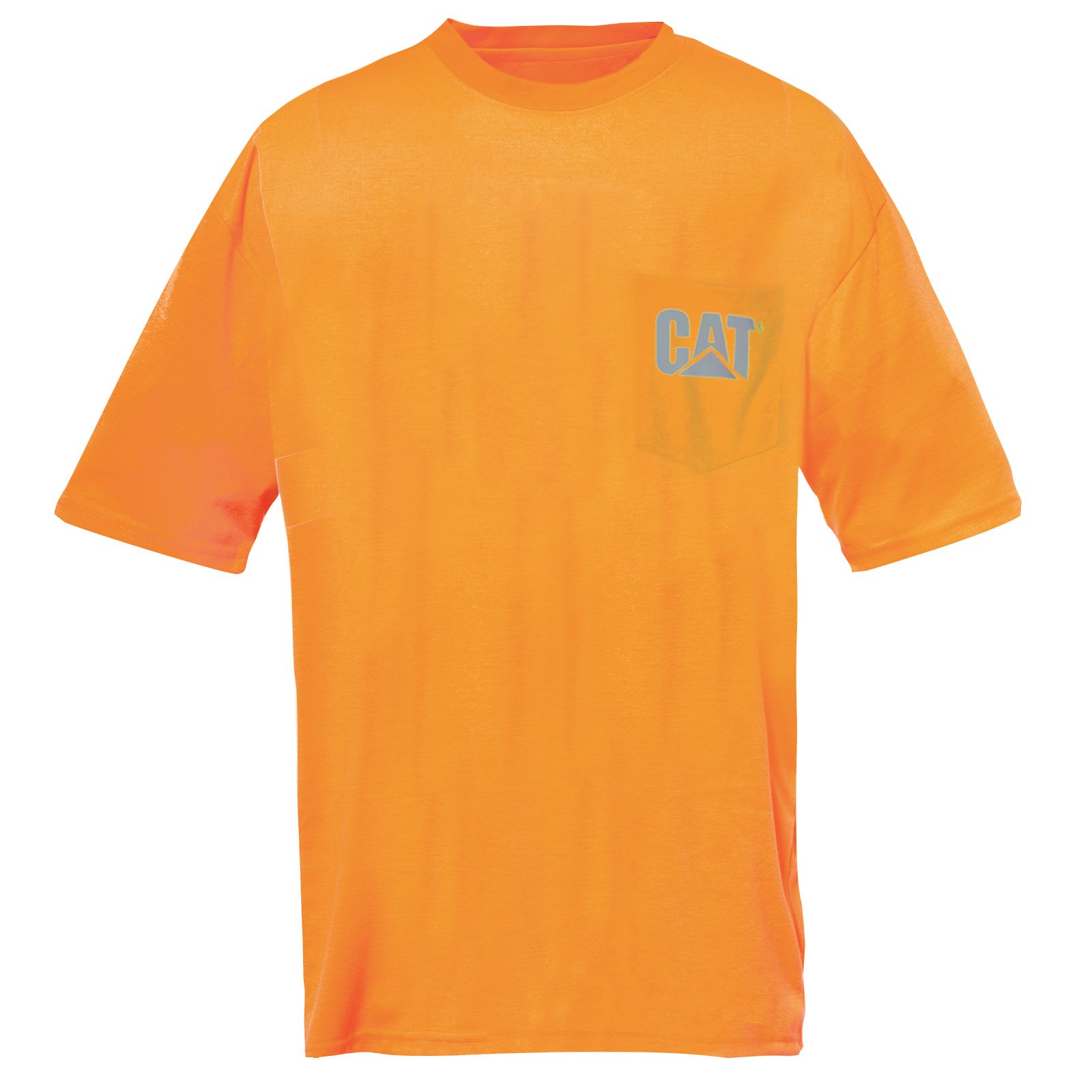 Caterpillar Clothing Pakistan - Caterpillar Hi-vis Trademark Pocket Mens T-Shirts Orange (596403-SID)